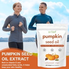 Pumpkin 1-5X Seed Oil with Saw Palmetto 300 Softgels – 3000 mg Herbal Supplement