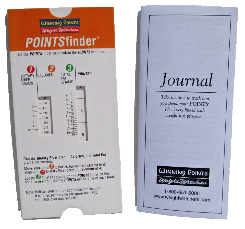 Weight Watchers Winning Points Finder Slide Calculator & Journal Tracker WW plan