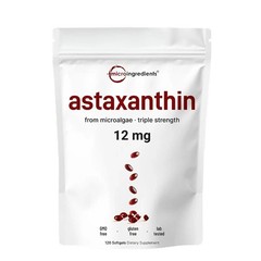 Astaxanthin 12mg Antioxidant Supplements Fresh Microalgae Eye Joint Skin Wellnes