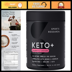 Keto Plus Exogenous Ketones Powder – Supports Ketosis, Energy & Focus – Vegan 30