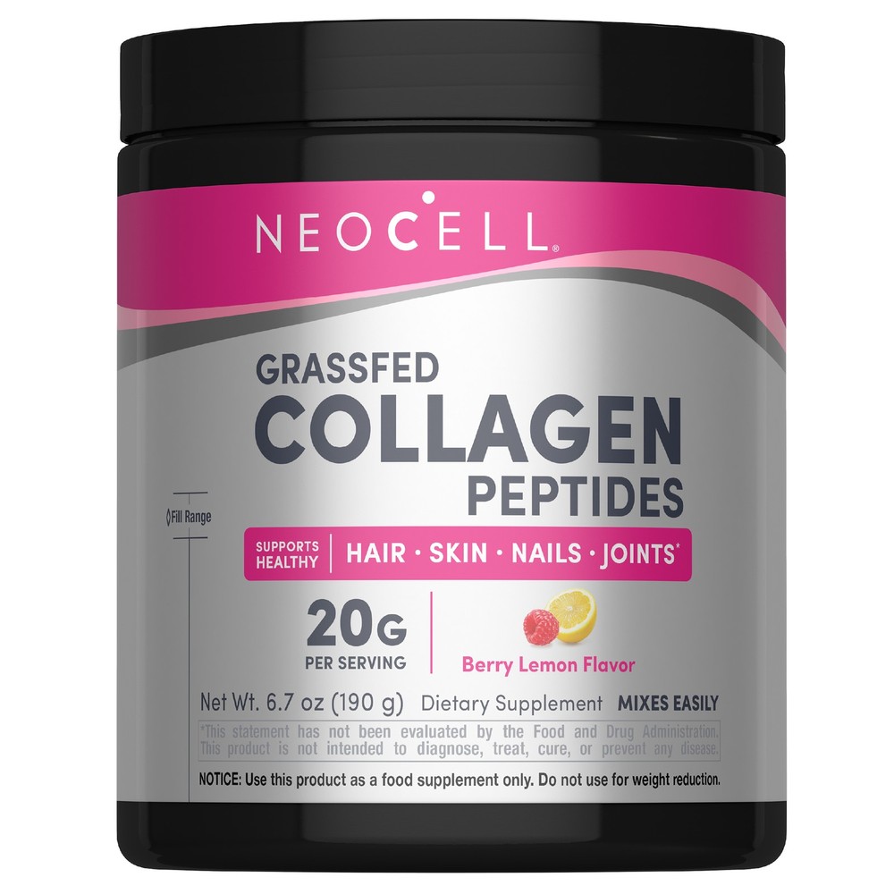 Grassfed Collagen Peptides Powder 6.7 Oz | Berry lemon Flavor | by NeoCell
