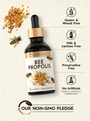 Bee Propolis Liquid Drops | 2 Fl Oz Tincture | Non-GMO, Gluten Free | by Carlyle
