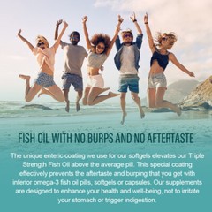 Omega 3 Fish Oil Softgels Extra Strength 3600mg EPA & DHA Heart & Brain Health
