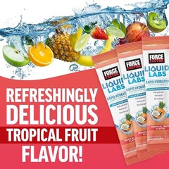 Liquid Labs Electrolytes – Low Sugar Tropical Fruit Hydration Packets, 20 Sticks