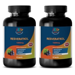 Grape Seed – RESVERATROL SUPREME 1200MG – Boosts Metabolism for Fat Burn – 2B