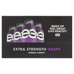 Eternal Energy Shot Extra Strength, Grape Flavor with Antioxidants, 12 Count.