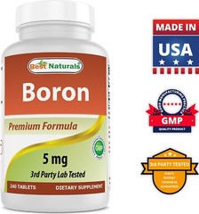 2 Pack Best Naturals Boron Supplements 5 mg 240 Tablets