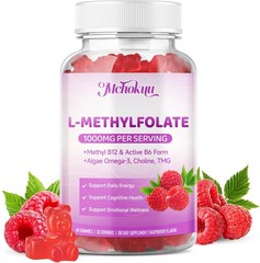 L-Methylfolate (5-MTHF) Gummies 1000mcg for MTHFR, Folate Supplement for Adults