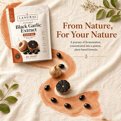 Lanural Fermented Black Garlic, Odorless Capsules, 60 Count