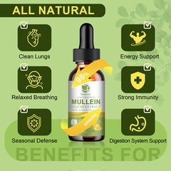 Mullein Leaf Extract Organic Lung Cleanse Drops for Lung Health Natural Herbal
