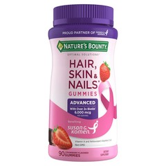 Nature’s Bounty Advanced Hair,Skin and Nails Gummies,Vitamins ,Strawberry, 90 Ct