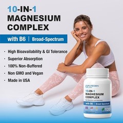 Puregen Labs Magnesium 10 in 1 complex 500mg w/vit B6 120 Veg Caps Exp 11/27 2Pk