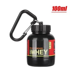 100ml Mini Portable Protein Powder Bottle Funnel with Keychain Travel Storage