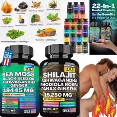 Dynamic Vitality Bundle – Sea Moss Multivitamin & Shilajit Power Combo 120 Caps