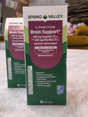 Spring Valley 4-Function Brain Support Dietary Supplement 60 Count Lot Of 2 2/27