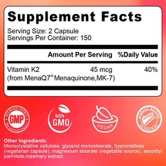 Amer Don Vitamin K2 MK-7 45 mcg, 300 Softgels – Gluten Free and Non-GMO MK7