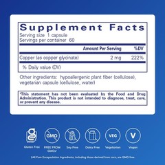 Pure Encapsulations Copper Glycinate 60’s – 2 mg 60 Count (Pack of 1), White