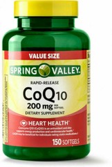 Spring Valley CoQ10 200mg Rapid Release Softgels – 150 Count