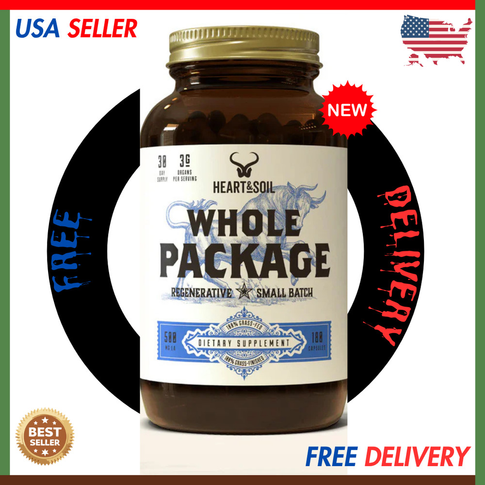 Heart And Soil Whole Package Male Performance Supplement 180 Capsules Grass Fed