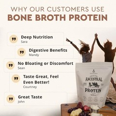 Ancestral Supplements Grass Fed Beef Bone Broth Protein Powder Vanilla 30 Serv