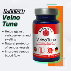 VeinoTune Varicose Veins Treatment for Legs, Reduces Swelling, Horse Chestnut 30