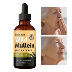 RESPICLEAR All-Natural Mullein Drops With Ginger & Lemon For Lung Cleanse along