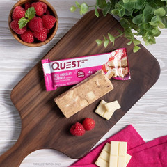 Quest Protein Bar, White Chocolate Raspberry, 20G Protein, Gluten Free, 4 Ct