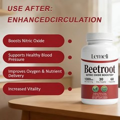 Lemeli Beetroot Capsules Extract 1300mg Pure Non-GMO & Gluten Free Beet Root