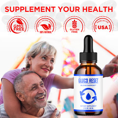 Gluco Reset Advanced Blood Support Drops All Natural Supplement 2oz – 2 Pack