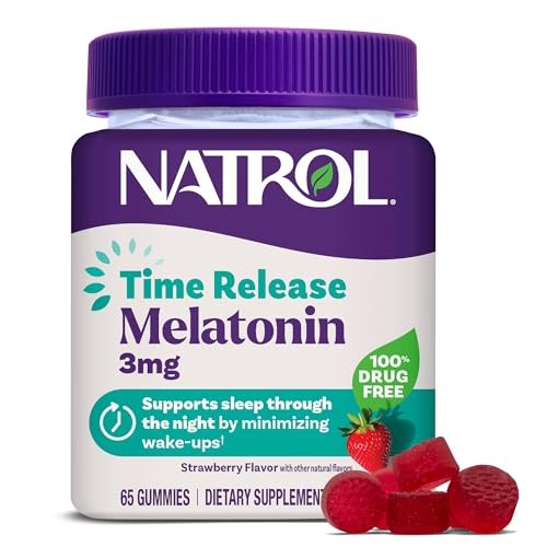 Natrol Time Release Melatonin Gummies 3mg Strawberry 65 Count