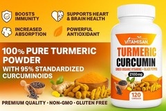 TURMERIC 95% CURCUMIN EXTRACT TUMERIC BLACK PEPPER ANTIOXIDANT BEST 240 caps