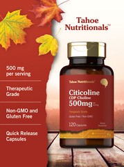 Citicoline 500mg | 120 Capsules | CDP Choline Supplement | by Tahoe Nutritionals