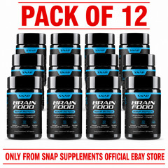 Nootropic Brain Booster – Improve Memory, Clarity & Focus Supplements 12 PACK