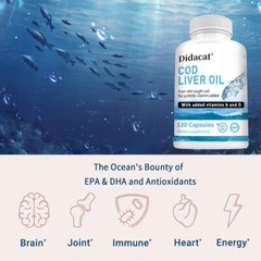 Wild Icelandic Cod Liver Oil Capsules – Omega-3 EPA, DHA , Vitamin A & D