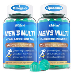 Methylated Multivitamin for Men Gummies, Vegan Omega 3, CoQ10, Zinc, Vitamin …