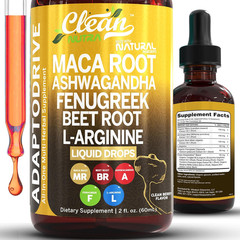 Clean Nutra Maca Ashwagandha Drops 2 Oz Adapto Drive – Adaptogen Liquid