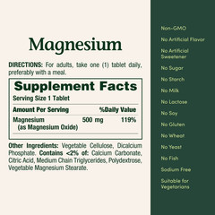 Nature’s Bounty Magnesium Supplements 500 Mg 200 Count (Pack of 1)
