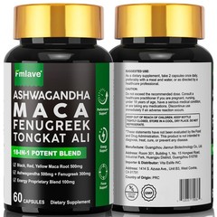 2x Maca Root, Ashwagandha, Panax Ginseng Fenugreek Extract Male Enhancing 60Caps
