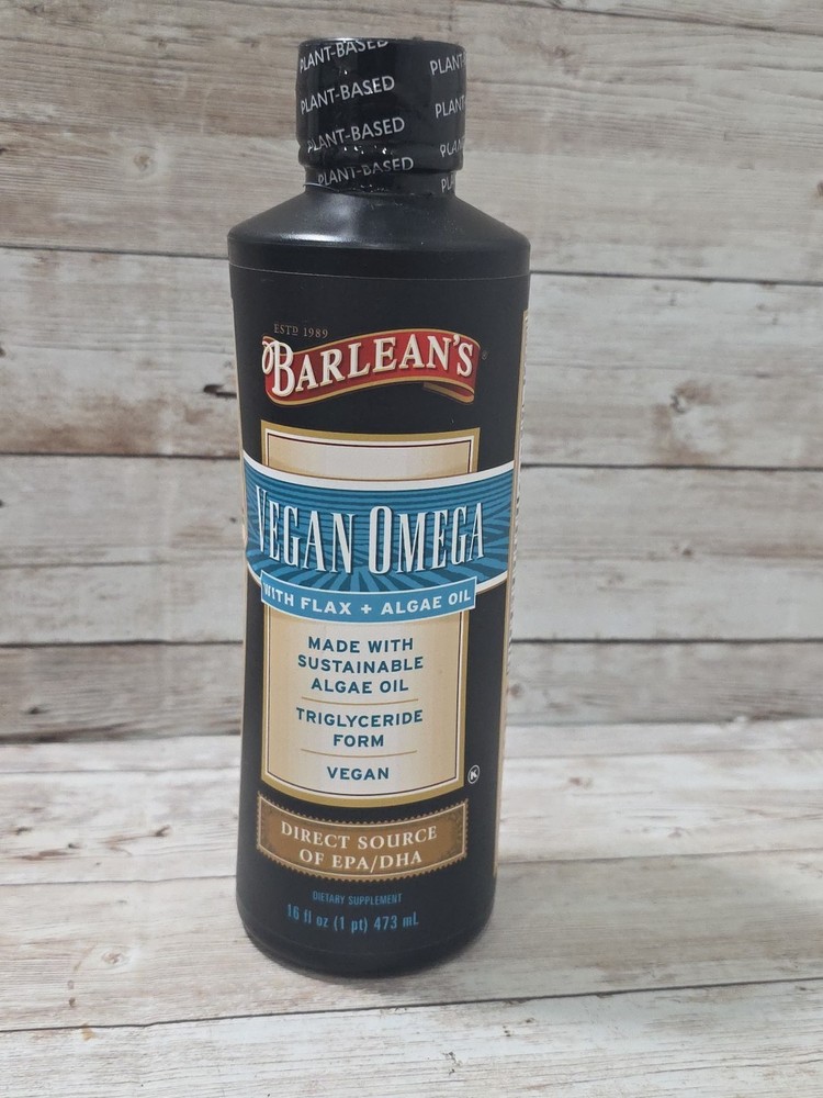 Barlean’s Vegan Omega with Flax & Algae Oil 16 oz Oil Exp 02/2026