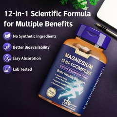 Magnesium Complex 700mg – Made with 12 Elemental Magnesium Forms, 4-month supply