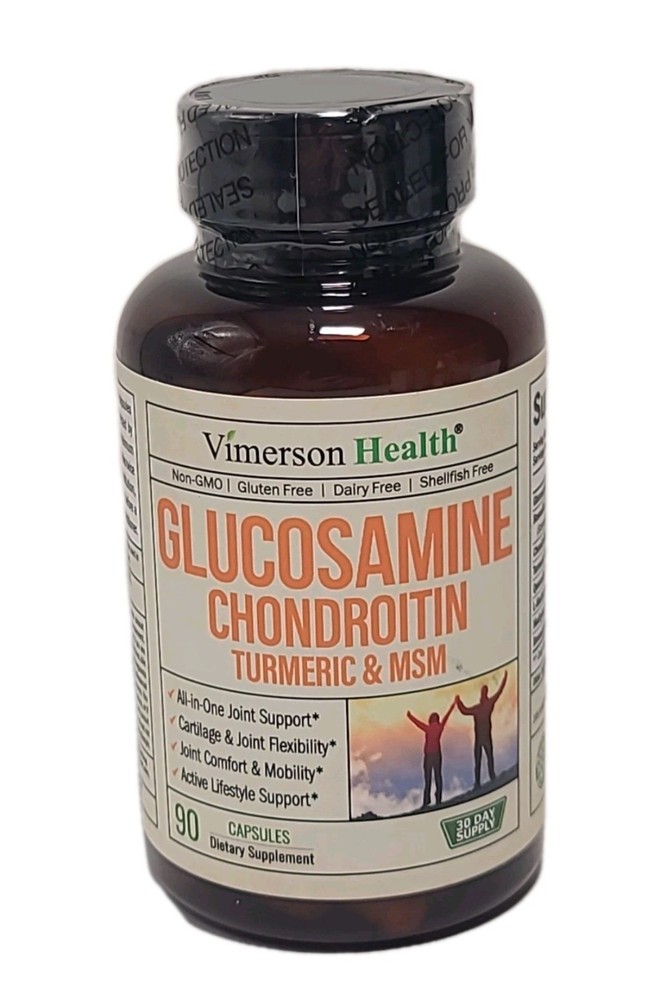 Vimerson Health Glucosamine Chondroitin Turmeric MSM Dietary Supplement 90Cap