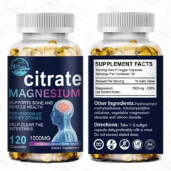 Magnesium Citrate Capsules 1000mg Supports Bone,Heart Health Citrato De Magnesio