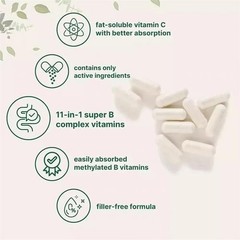 Pure Methylated B Complex Vitamins With Vitamin C, 240 Caps (1 Pack)