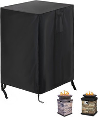 Fire Column Cover,21Inch Square Firepit Cover for Patio Fire Column Waterproof O