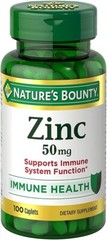 Two New Nature’s Bounty Zinc 100 Tablets Bottles, 50 mg, Expire 08/28 And 12/28