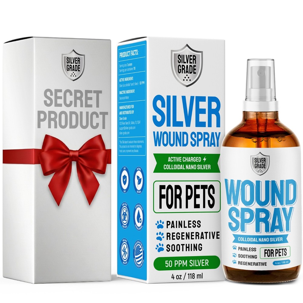 Colloidal Silver Wound Spray for Skin Care | First Aid Spray 50 PPM | 4 oz Gift