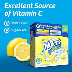 Compatible with Water Drink Mix Pack Lemonade Variety 40 Pack Sugar Free Caff…