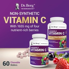 Dr. Berg Chewable Vitamin C Complex – Made with Organic, Non-GMO Berries – 60…