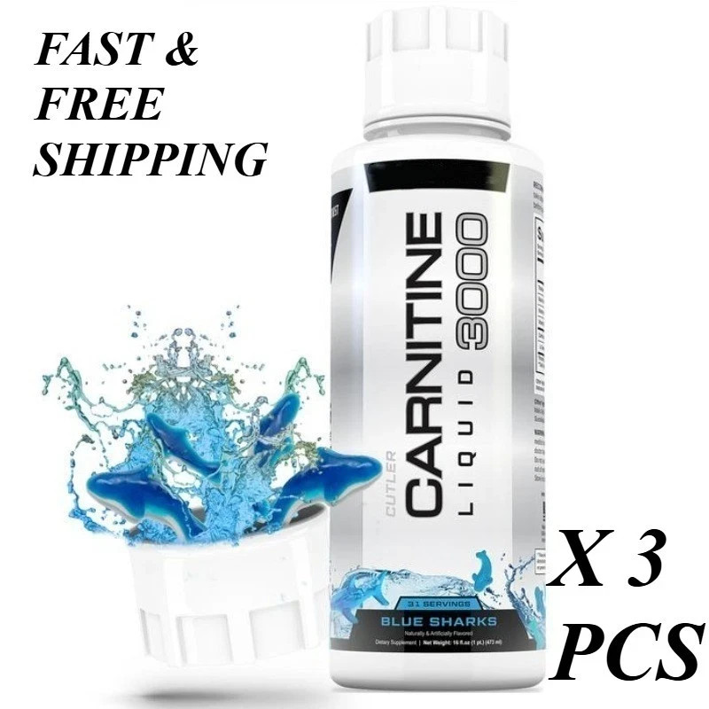 NEW LUXRY Cutler Nutrition Liquid Carnitine 3000mg Blue Sharks flavor SEALED*