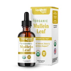 LIQUIDHEALTH USDA Organic Mullein Leaf Extract Drops for 2 Fl Oz (Pack of 1)